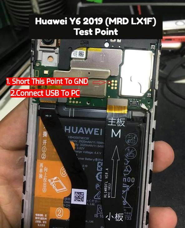 Huawei Y6 Prime 2019 MRD-LX1F test point